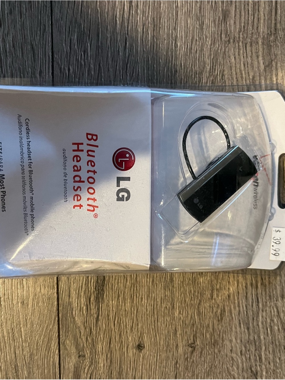 LG Bluetooth Headset - Black and Silver Single-Ear